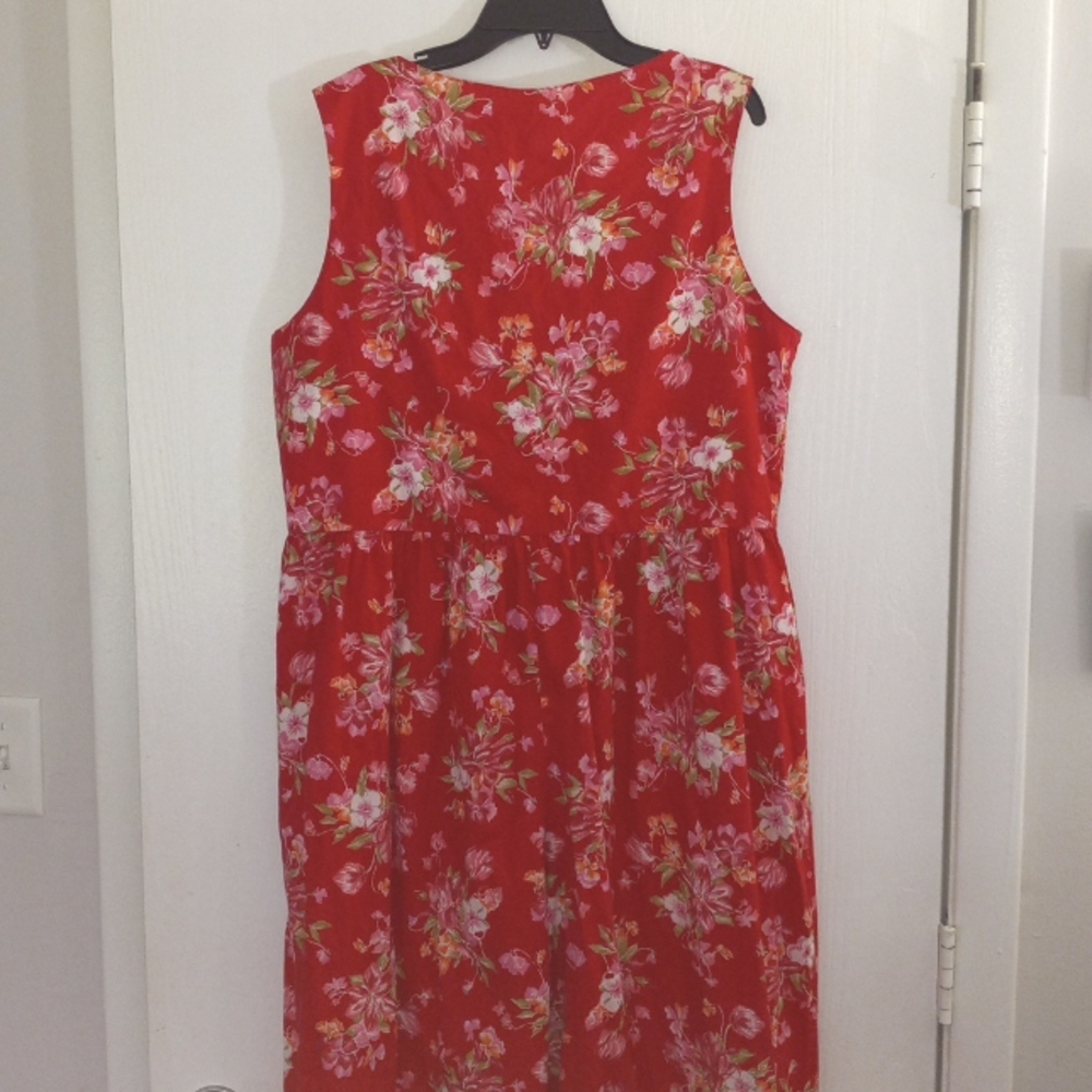 Laura Ashley Red Floral Jumpsuit Large Vintage 90s - Picture 7 of 8